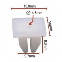 240 PZ Rivetti Clip di Fissaggio multiuso per auto in plastica bianco 15,8x14mm