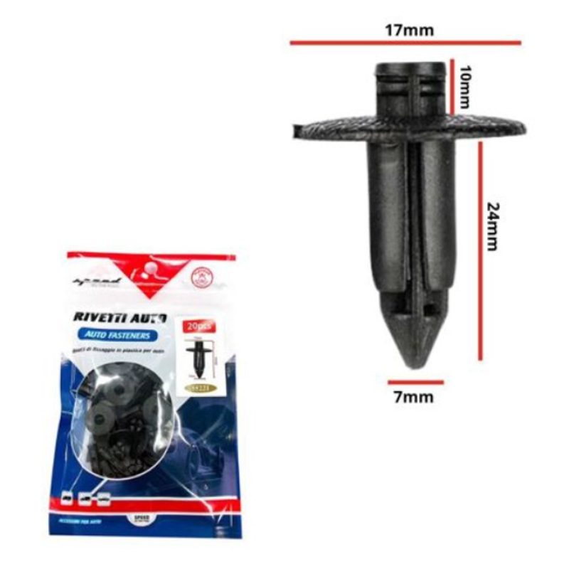 Hongu 240 pezzi Rivetto Clip in plastica di Fissaggio Nero per auto...
