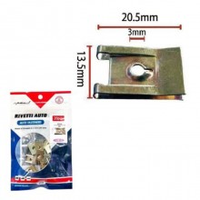 240 Pezzi Dadi a U Clip Di Fissaggio per Auto Carrozzeria in Metallo 20,5x13,5mm
