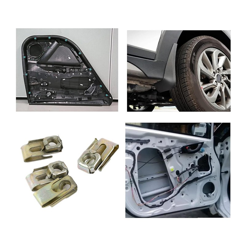 Hongu 120 Dado Zincato a Molla Clip di fissaggio per Auto Moto in m...