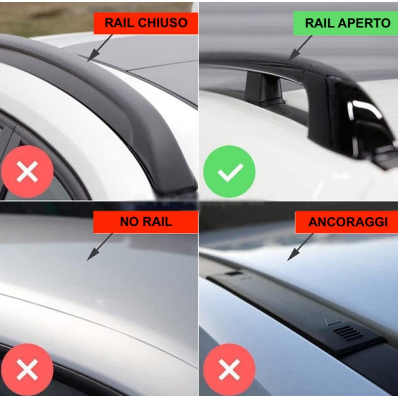 Generico Barre portapacchi portatutto universali auto con chiave se...