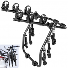 Portabici Posteriore Universale fino a 3 Bici In Acciaio cinghie e tiranti Nero