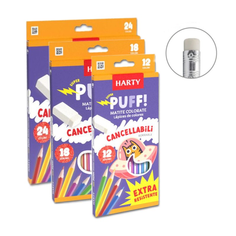 Pastelli colori a Matita da 12/18/24 Colorate astuccio bambini cancellabili