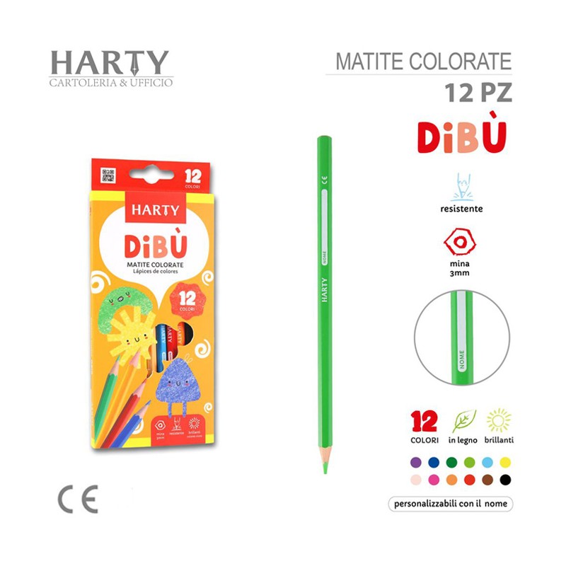 Harty Pastelli Matite colorate confezione da 12/24 Colori misti ast...
