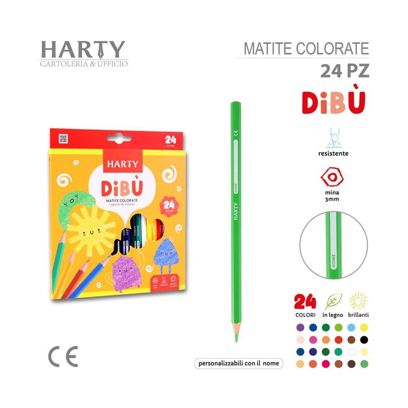 Harty Pastelli Matite colorate confezione da 12/24 Colori misti ast...