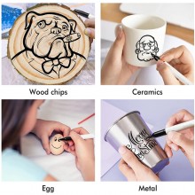 Pennarello Permanente Indelebile 12PZ marcatore plastica nero doppia punta