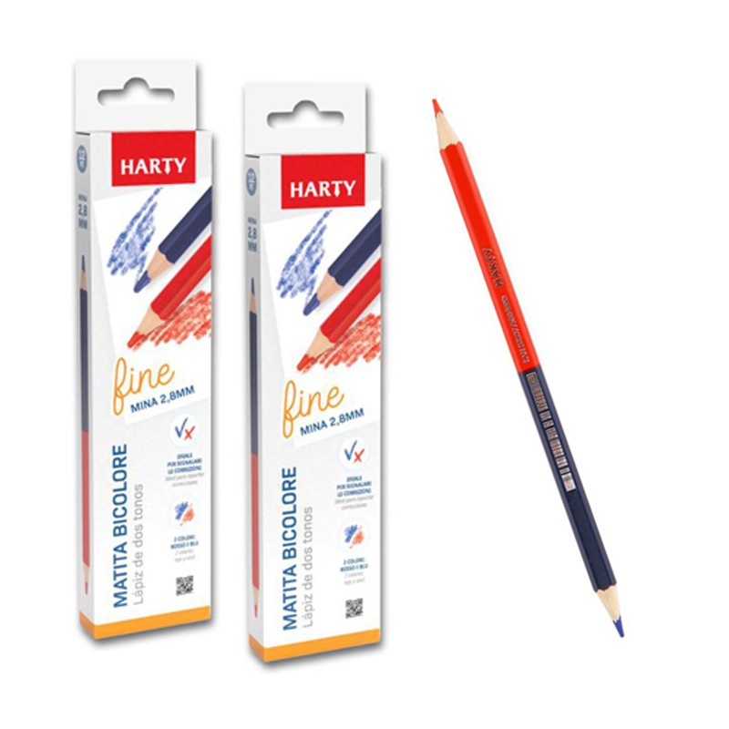Matita bicolore Rosso Blu colorata 2 colori fine 24 PZ scuola ufficio mina 2,8mm