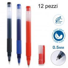 12 Penne a sfera Gel Penna a Inchiostro Sfera 0.5 mm fine rosso/blu/nero scuola