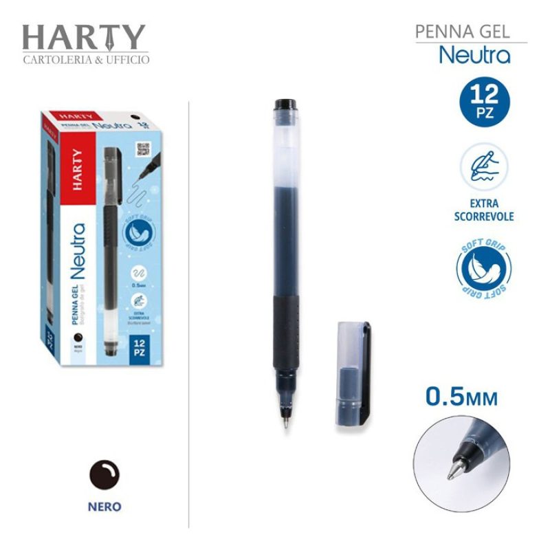 Harty 12 Penne a sfera Gel Penna a Inchiostro Sfera 0.5 mm fine ros...