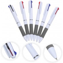 Penna a sfera 3 colori design a molla retrattile plastica multicolore 12 Pezzi