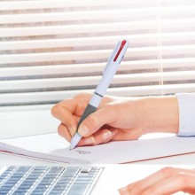 Penna a sfera 3 colori design a molla retrattile plastica multicolore 12 Pezzi