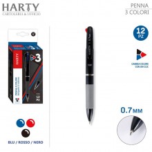 Penna a sfera 3 colori design a molla retrattile plastica multicolore 12 Pezzi