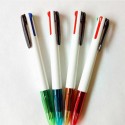 Penna a sfera 4 colori design a molla retrattile plastica multicolore 12 Pezzi