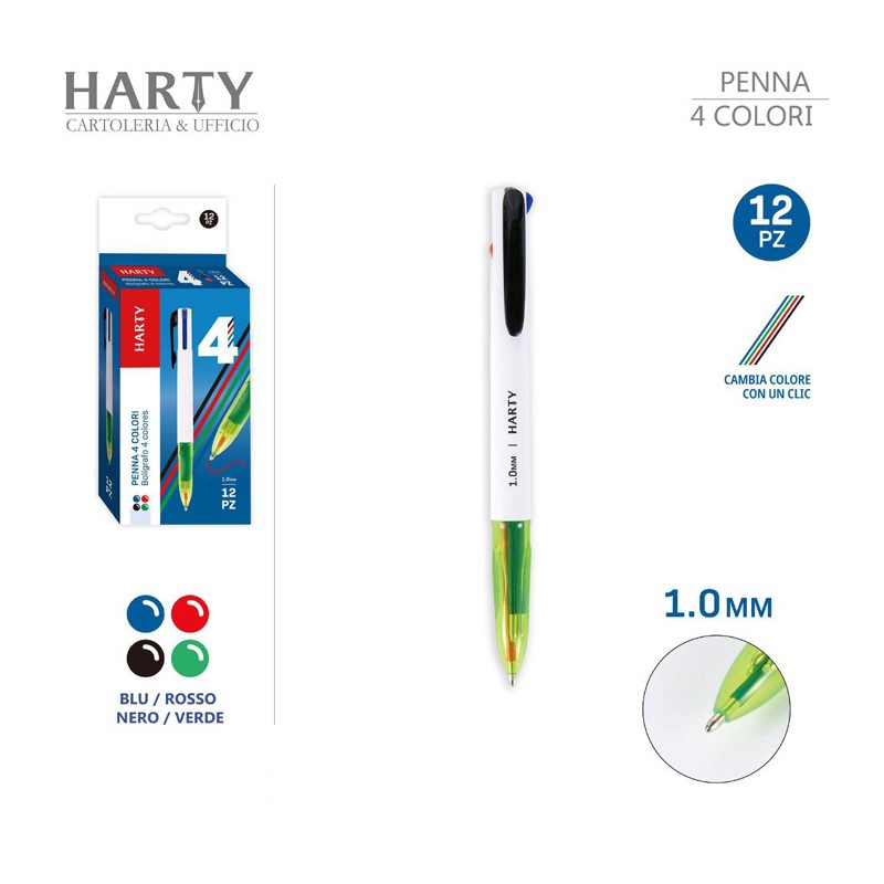 Harty Penna a sfera 4 colori design a molla retrattile plastica mul...