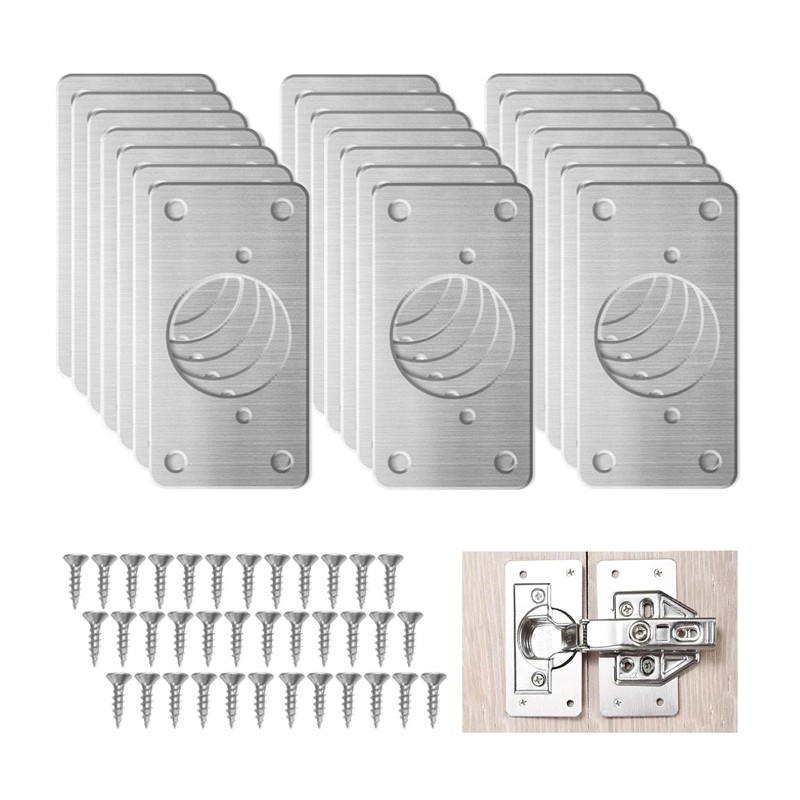 Kit 20 PZ piastra di riparazione 9x5cm cerniere di armadio pensili cucina bagno