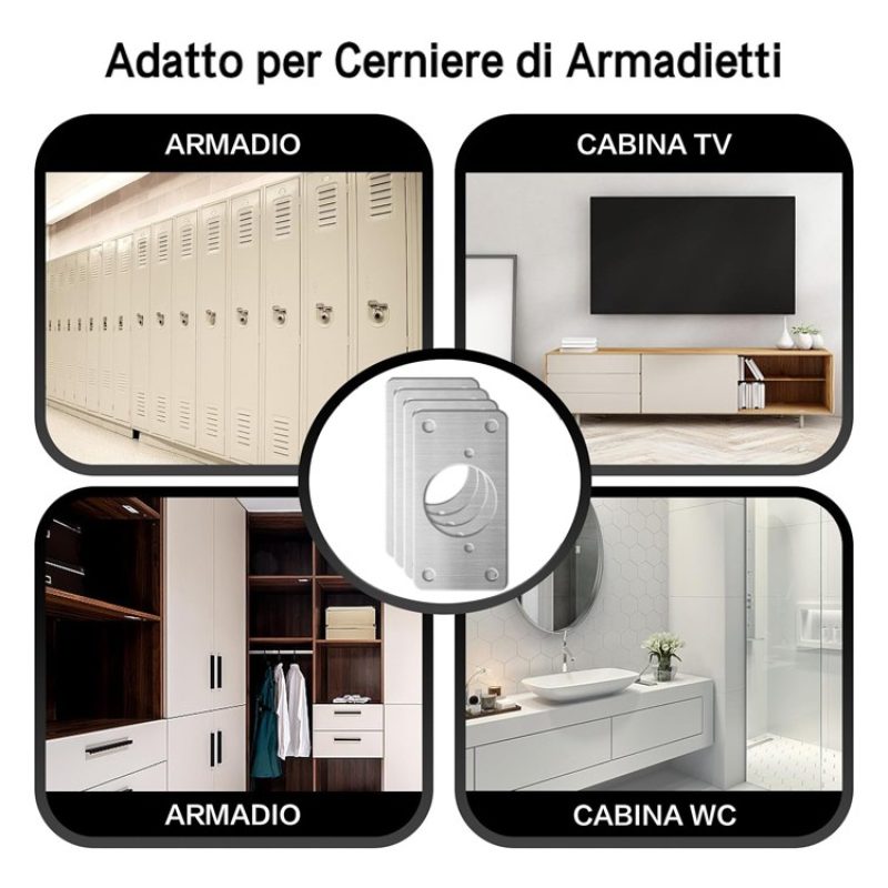 WeHome Kit 20 PZ piastra di riparazione 9x5cm cerniere di armadio p...