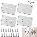 Kit 20 PZ piastra di riparazione 9x5cm cerniere di armadio pensili cucina bagno