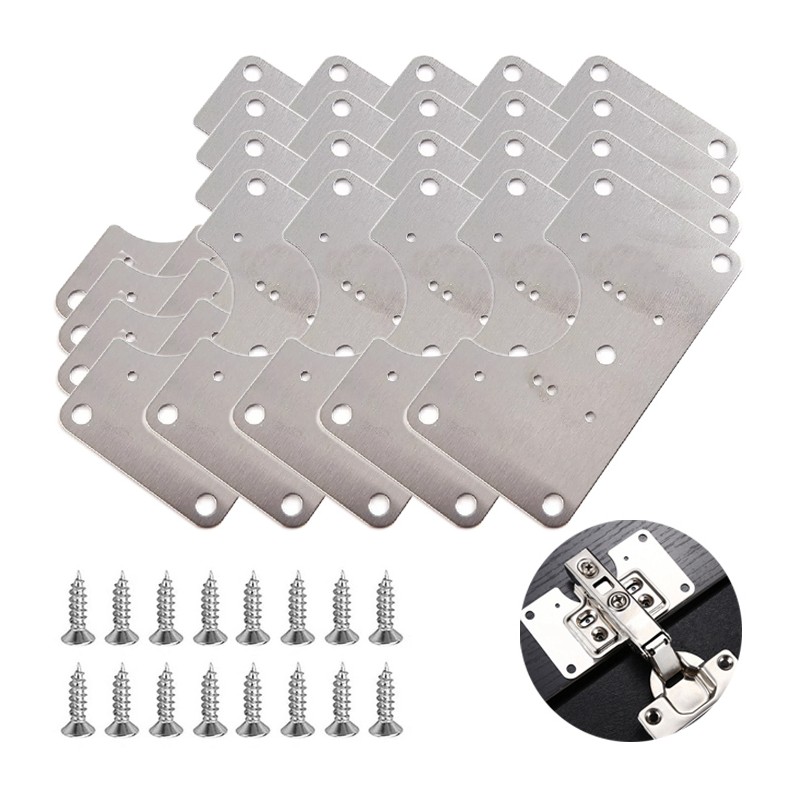 Kit di staffe piastra di riparazione 20 PZ cerniere x armadietti con foro e viti