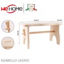 Sgabello in legno massello abete colore naturale o noce H 20.8cm made in Italy