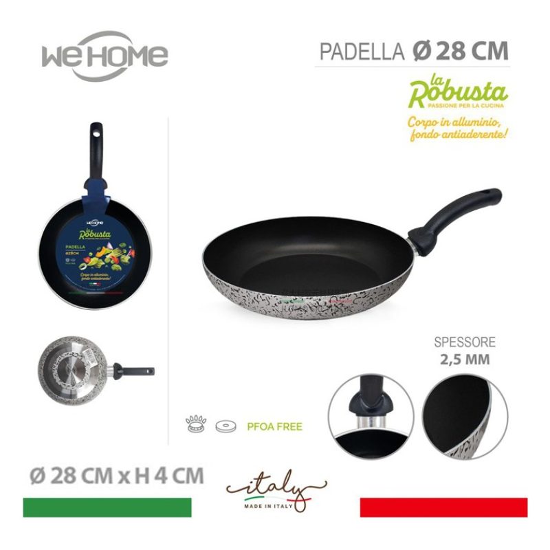 WeHome Padella bassa antiaderente 18 20 22 24 26 28 30 cm in allumi...