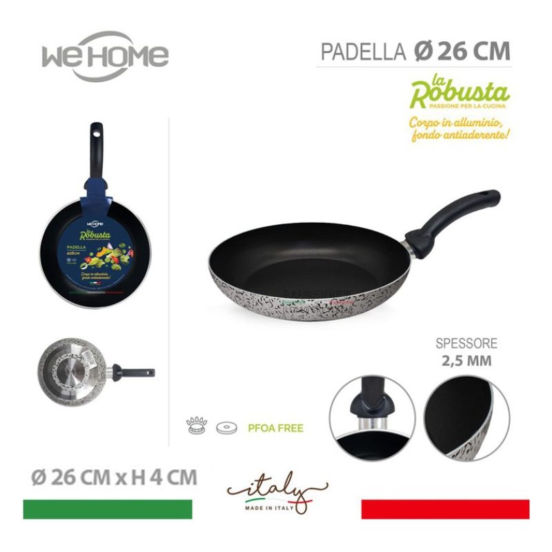 WeHome Padella bassa antiaderente 18 20 22 24 26 28 30 cm in allumi...