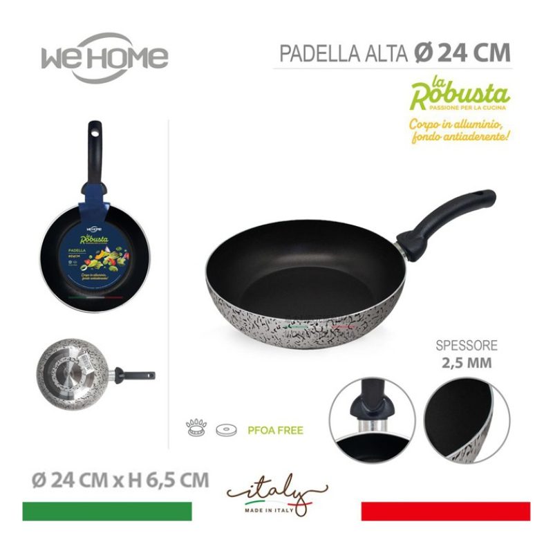 WeHome Padella Alta antiaderente 20 24 28 cm in alluminio Made in i...