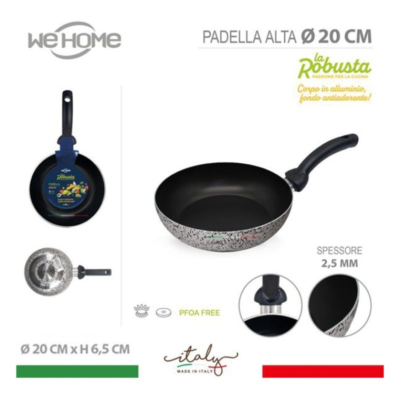 WeHome Padella Alta antiaderente 20 24 28 cm in alluminio Made in i...