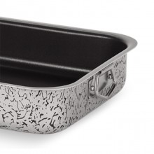 Teglia per pizza forno rettangolare antiaderente in alluminio 25x17x5,5cm dolci