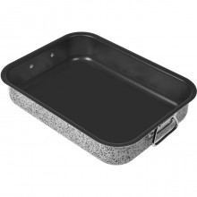 Teglia per pizza forno rettangolare antiaderente in alluminio 25x17x5,5cm dolci
