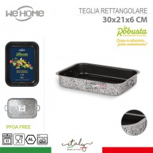 Teglia per pizza forno rettangolare antiaderente in alluminio 30x21x6 cm cucina