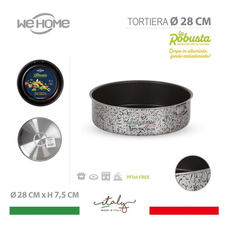 WeHome Teglia da forno tonda antiaderente in alluminio tortiera da ...