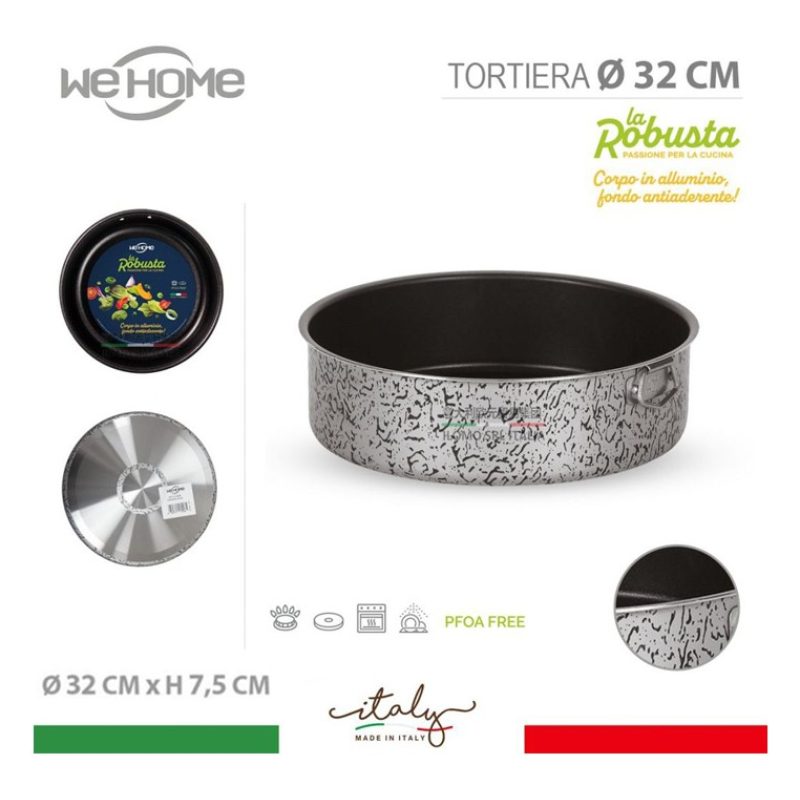 WeHome Teglia da forno tonda antiaderente in alluminio tortiera da ...