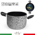 Pentola in alluminio antiaderente tonda 16 cm made in Italy cucina Casseruola