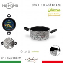 Casseruola in alluminio pentola antiaderente tonda 18 cm made in Italy cucina
