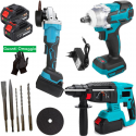 Kit 3 in 1 Trapano Tassellatore + Avvitatore a Impulsi +