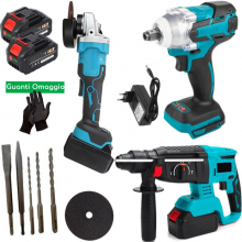 Kit 3 in 1 Trapano Tassellatore + Avvitatore a Impulsi +