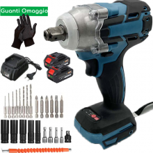 Avvitatore a impulsi a batteria elettrico pistola svita bulloni smonta gomme 18V + guanti omaggio