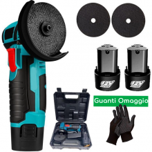 Mini Flex Smerigliatrice A Doppia Batteria Batterie Litio 12V 13500RPM Frullino + Guanti in Omaggio