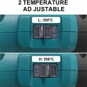 Pistola termica ad aria calda termosoffiatore doppia batteria 21V 350°C/550 °C + Guanti in Omaggio
