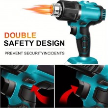 Pistola termica ad aria calda termosoffiatore doppia batteria 21V 350°C/550 °C + Guanti in Omaggio