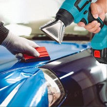 Pistola termica ad aria calda termosoffiatore doppia batteria 21V 350°C/550 °C + Guanti in Omaggio