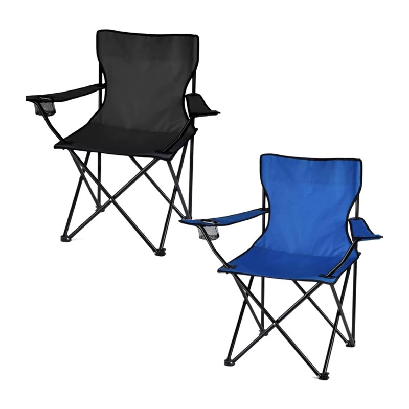 Sedia Pieghevole Campeggio Giardino Picnic Portatile con braccioli portabevande