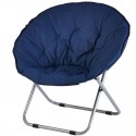 Poltrona da Esterno Giardino Imbottita in Tessuto Sedia Pieghevole 80 cm blu