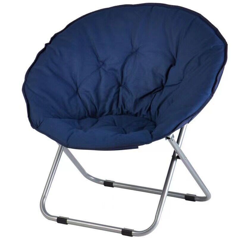 Poltrona da Esterno Giardino Imbottita in Tessuto Sedia Pieghevole 80 cm blu