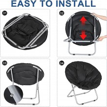 Poltrona da Esterno Giardino Imbottita in Tessuto Sedia Pieghevole 80 cm blu
