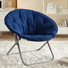 Poltrona da Esterno Giardino Imbottita in Tessuto Sedia Pieghevole 80 cm blu