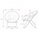 Poltrona da Esterno Giardino Imbottita in Tessuto Sedia Pieghevole 80 cm blu