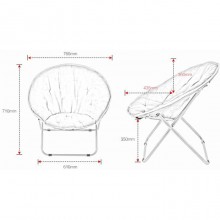 Poltrona da Esterno Giardino Imbottita in Tessuto Sedia Pieghevole 80 cm blu