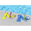 Set Maschera e Boccaglio pinne da Sub Antiappannamento Snorkeling Bambini 3-6