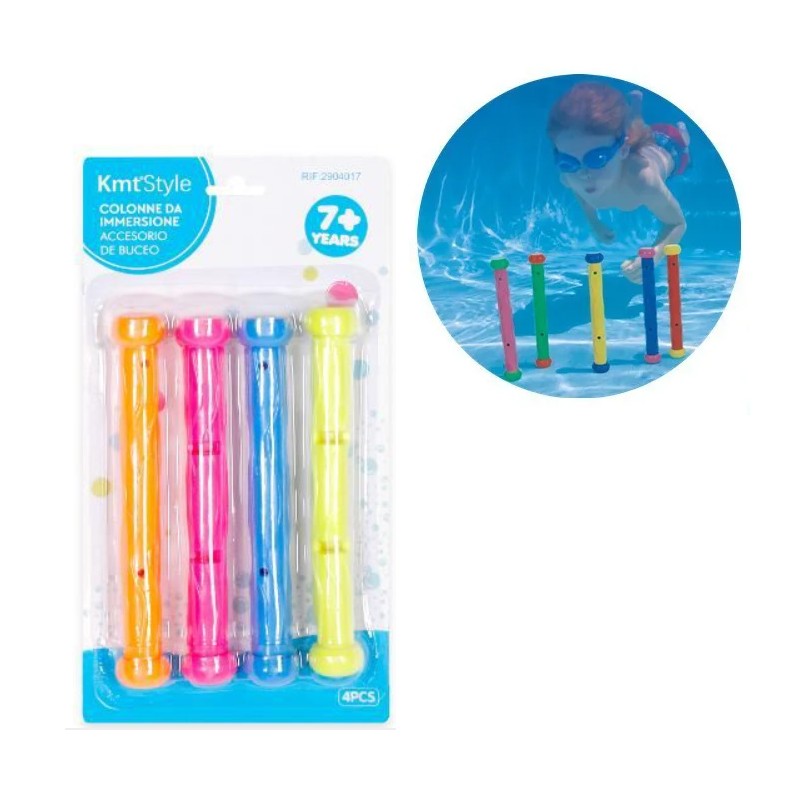 Gioco Subacqueo Bastoncini Dive colorati divertiti a recuperarli piscina mare